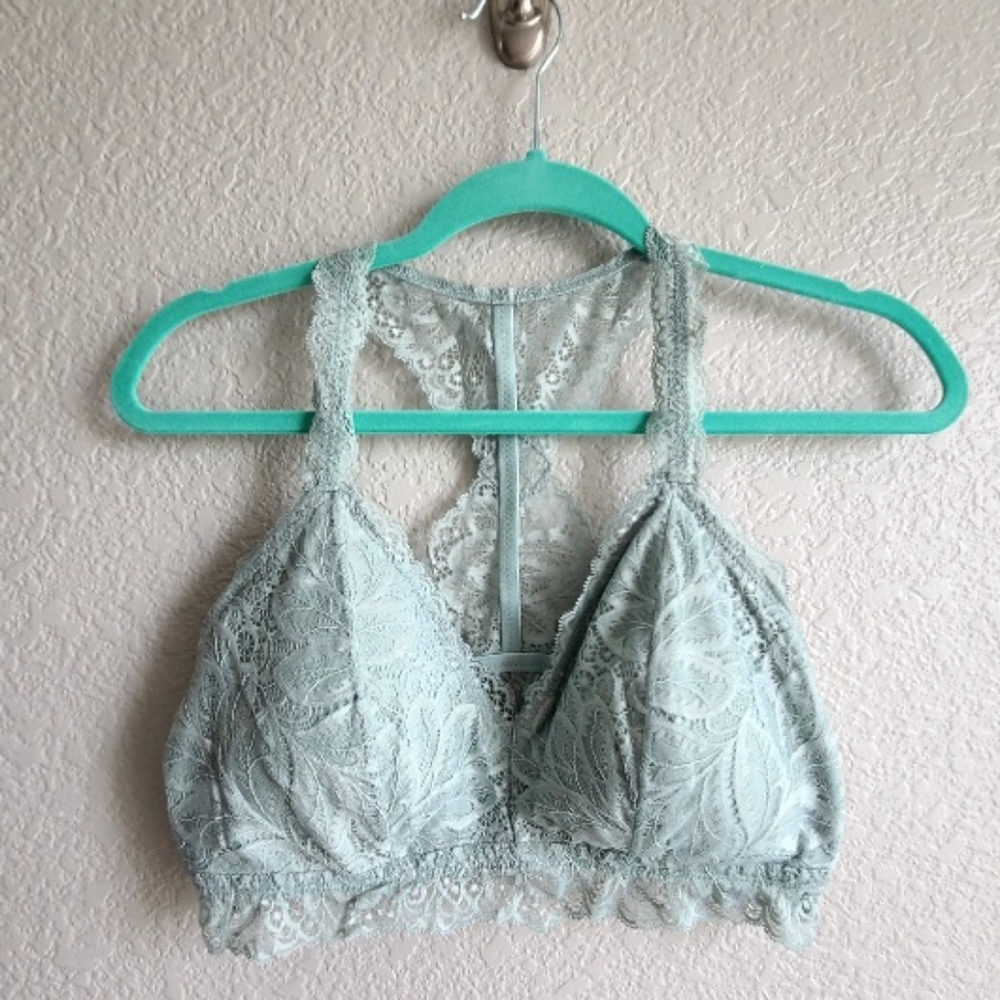 Auden sage green lace bralette w/ padding, size xlarge, NWOT